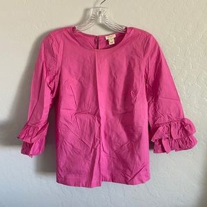 J Crew Ruffle Sleeve Top
